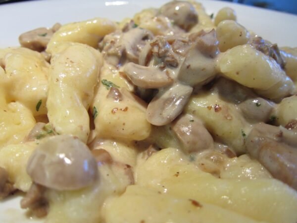 Gnocchi with creamy mushroom sauce