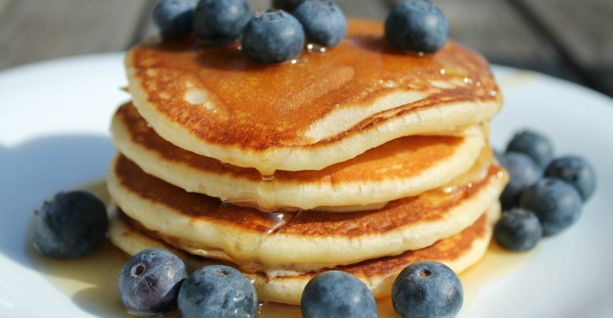 Pancakes with blueberry with fb