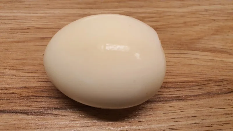 Peeled hard boiled egg