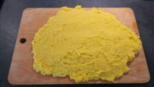 Polenta on a Wooden Board