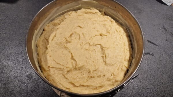 Gluten-free mazarin cake before baking