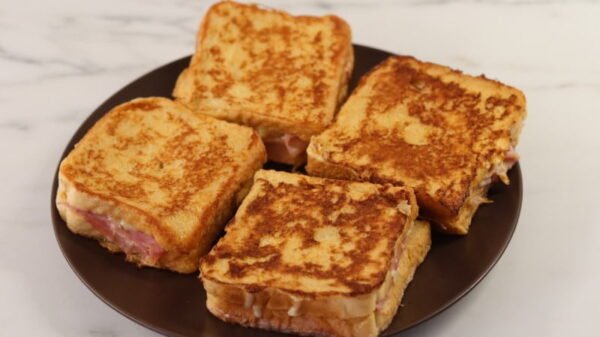 Monte cristo sandwiches on plate