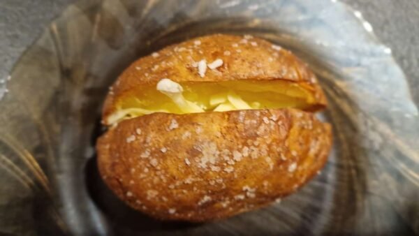 Baked Potato with a Little Cheese Inside