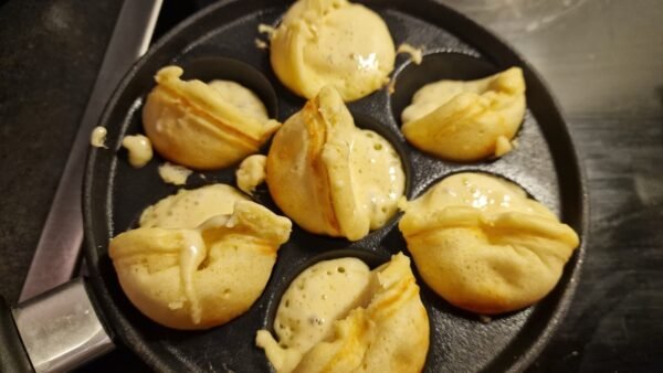 Cooking aebleskiver 3