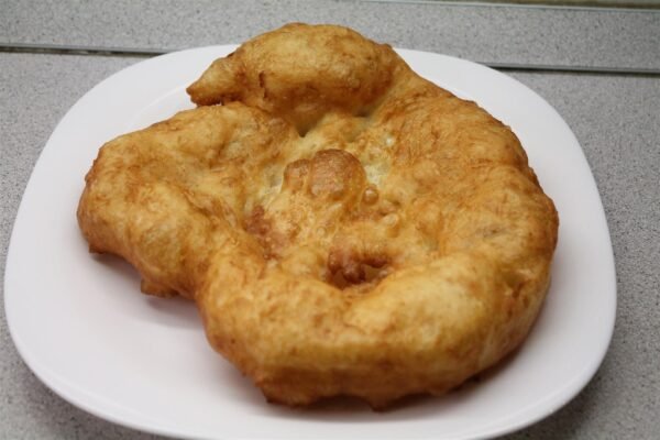 Finished potato lángos