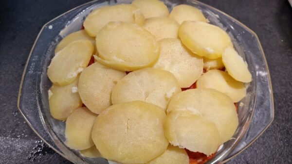 Making Simple Layered Potato Casserole 8