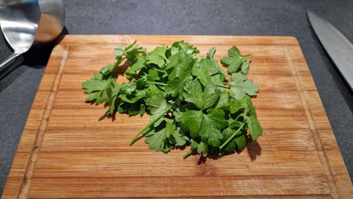 Parsley on a Cutting Board