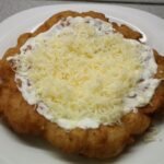 Potato Lángos (Lángos with Potato) Potato lángos with cheese and sour cream 2