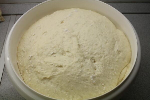 Risen potato lángos dough