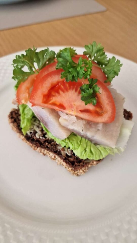 Smørrebrød with pickled herring