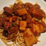 Maltese Octopus Stew with Spaghetti Stuffat tal-qarnit with spaghetti