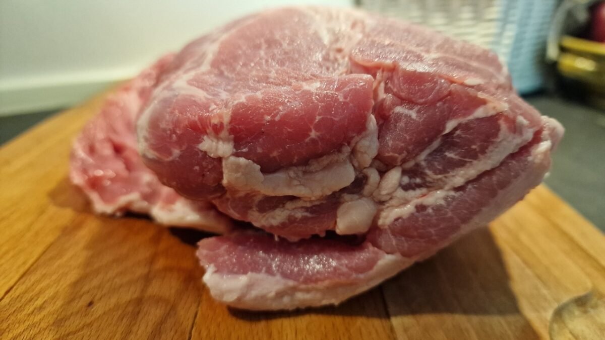 Whole pork neck before cutting 2