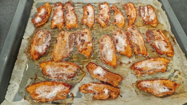 Roasted Danish pork belly slices