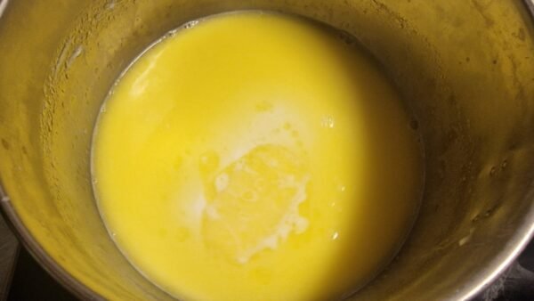 Milk and butter warming in a saucepan