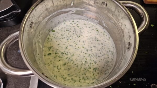Finished Danish parsley sauce