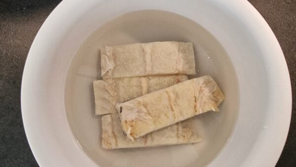 Salt cod immediately after being placed in soaking water