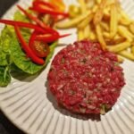Steak Tartare (French Beef Tartare) Round serving of steak tartare